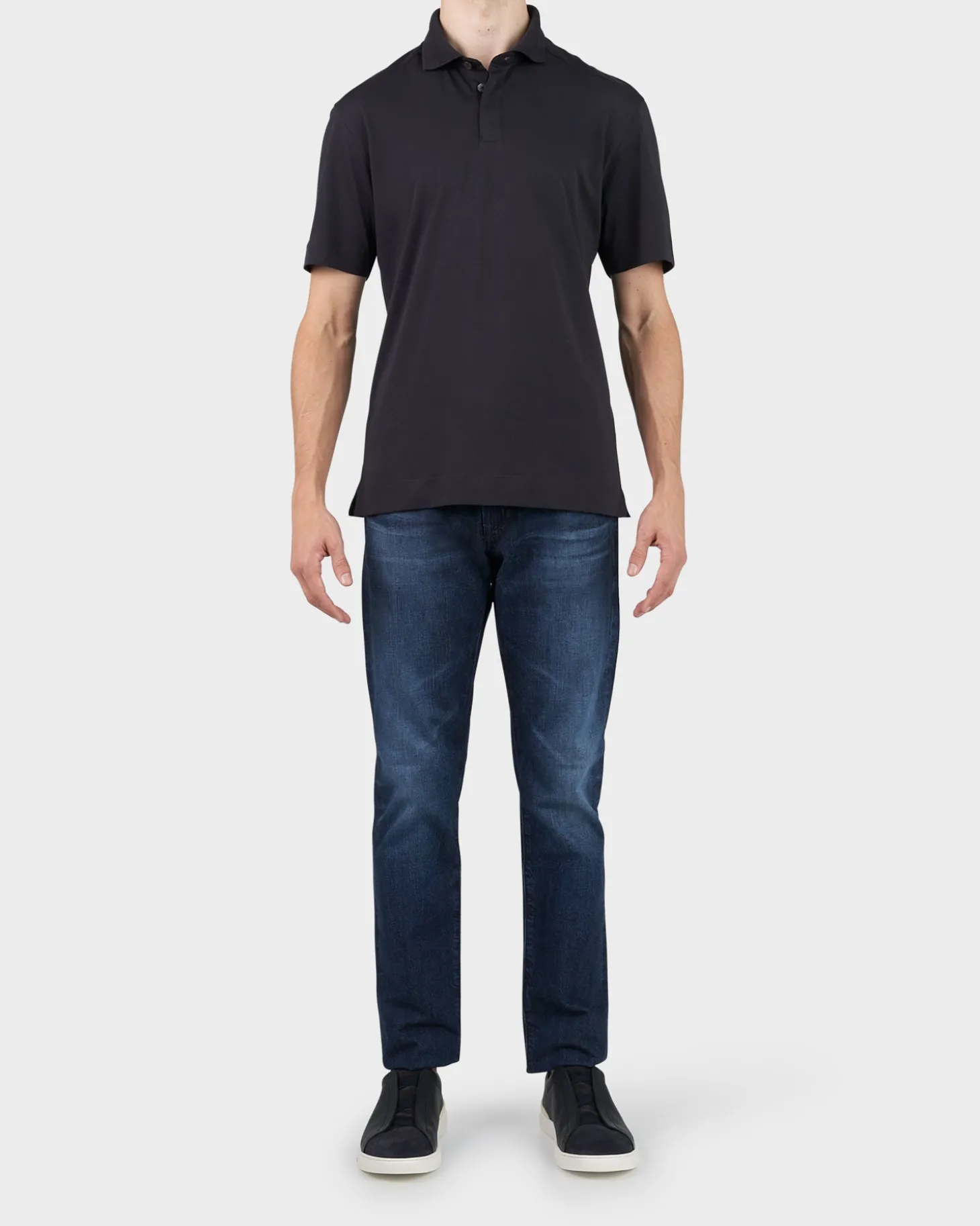 Navy Cotton Polo Shirt