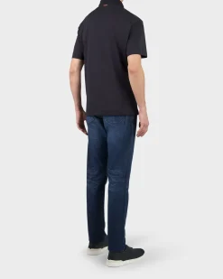 Navy Cotton Polo Shirt