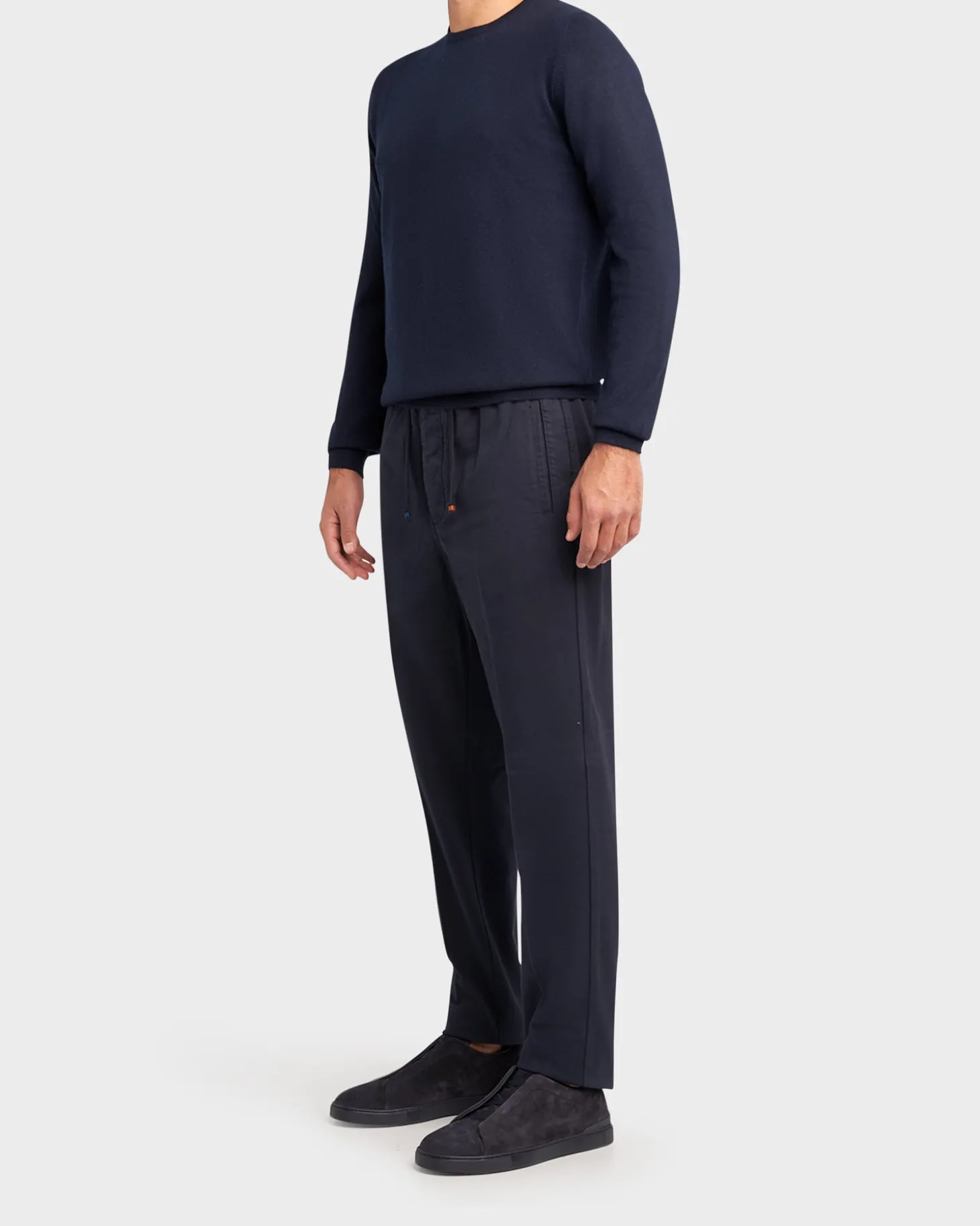 Navy Cotton Twill Chinos