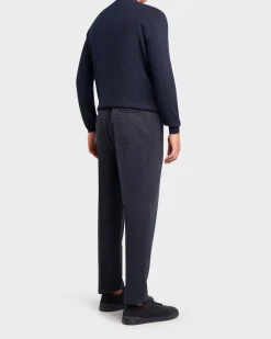 Navy Cotton Twill Chinos