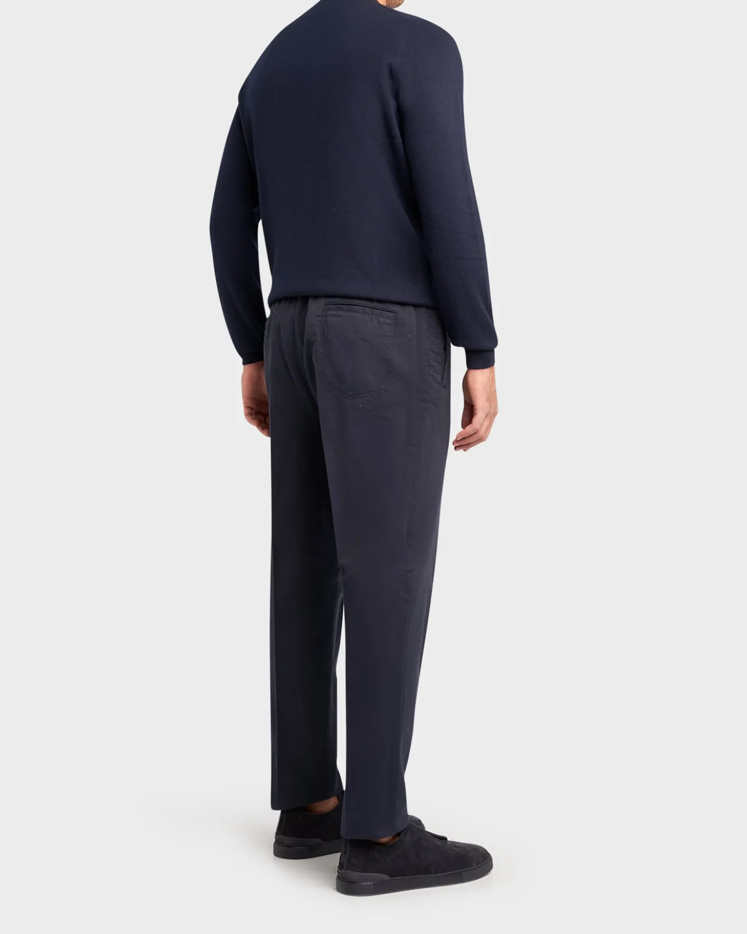 Navy Cotton Twill Chinos