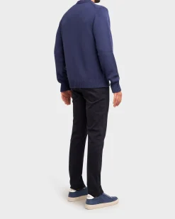 Navy Crew Neck Wool Knit
