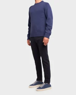 Navy Crew Neck Wool Knit
