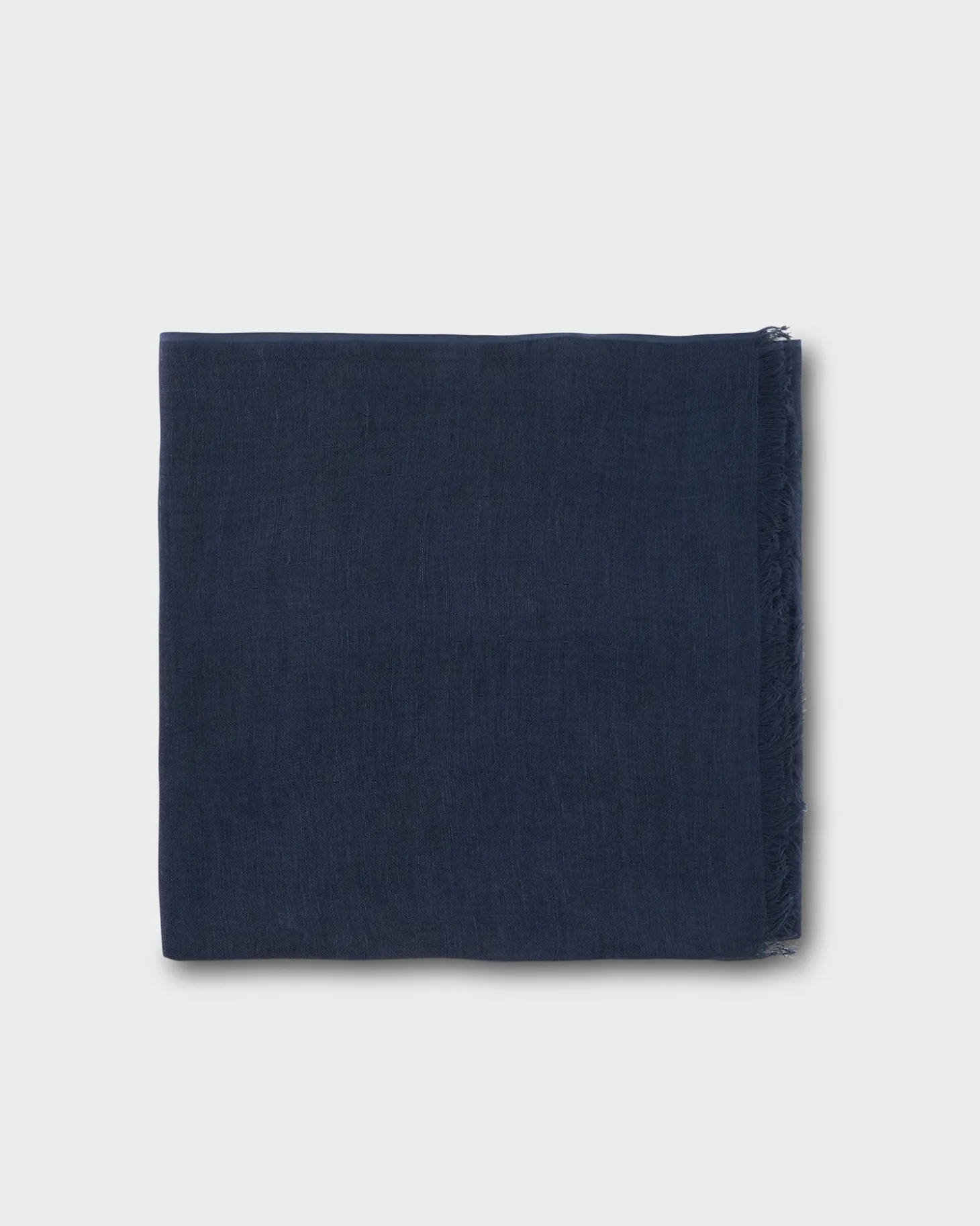 Navy Linen Frayed Edge Scarf