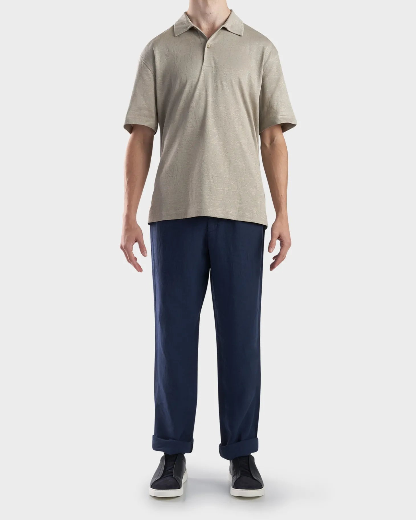 Navy Linen Trousers