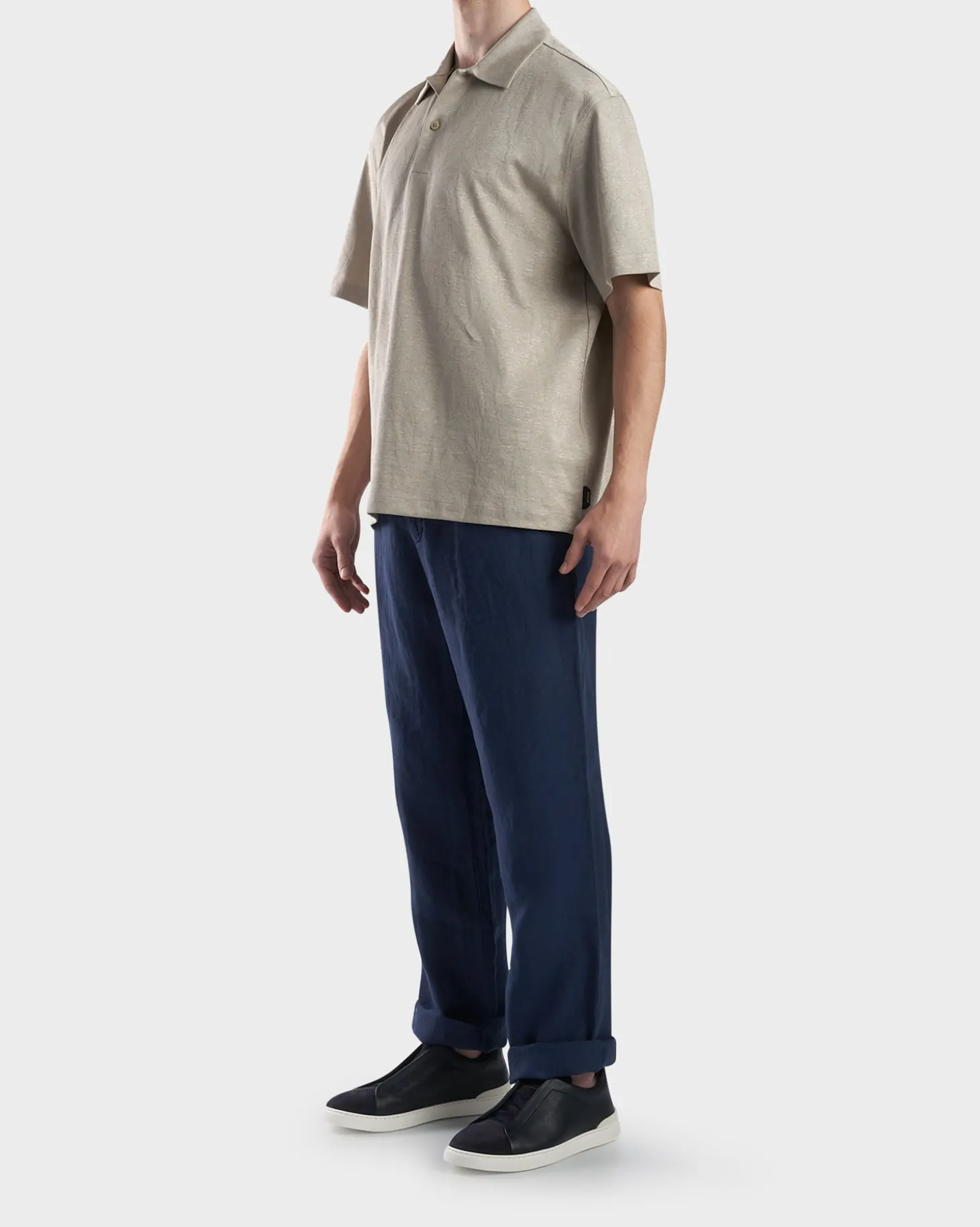 Navy Linen Trousers