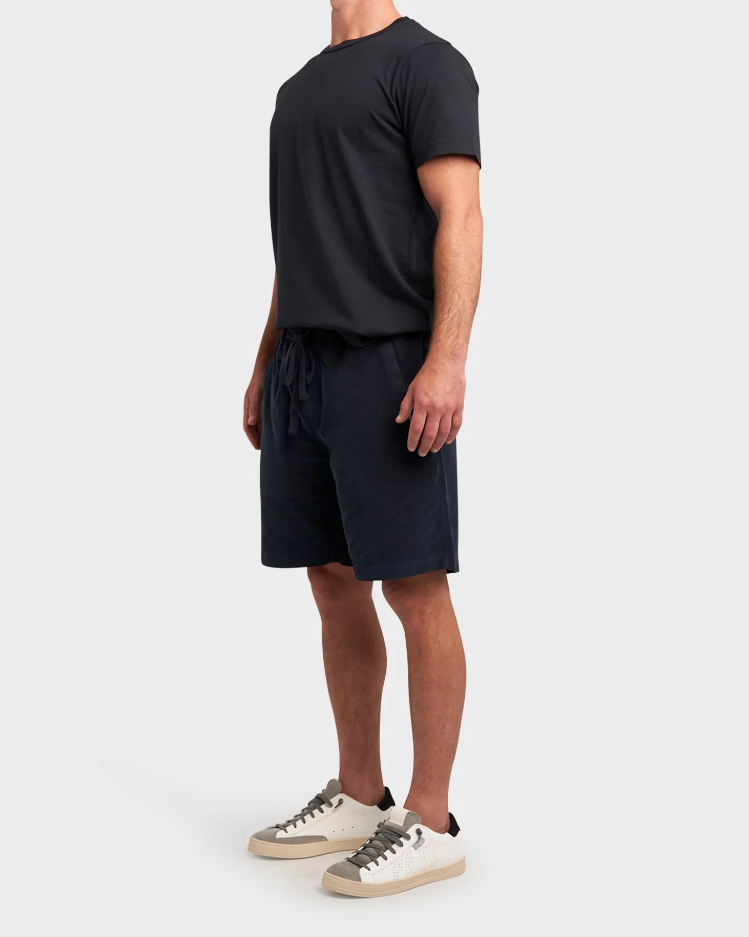 Navy Mini Corderoy Cotton Stretch Shorts
