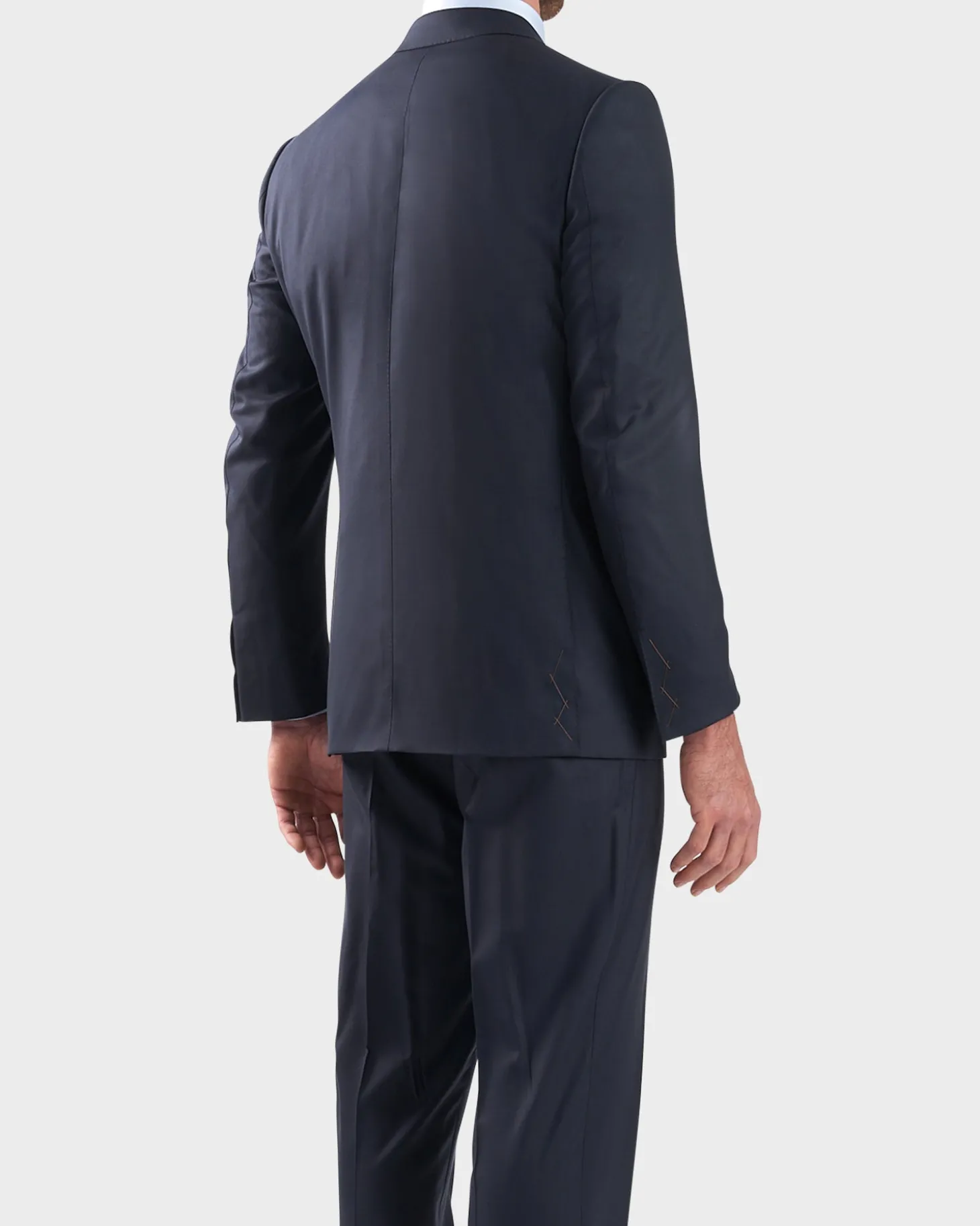 Navy Self Stripe Couture Wool Suit