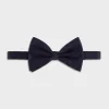 Navy Silk Bow Tie