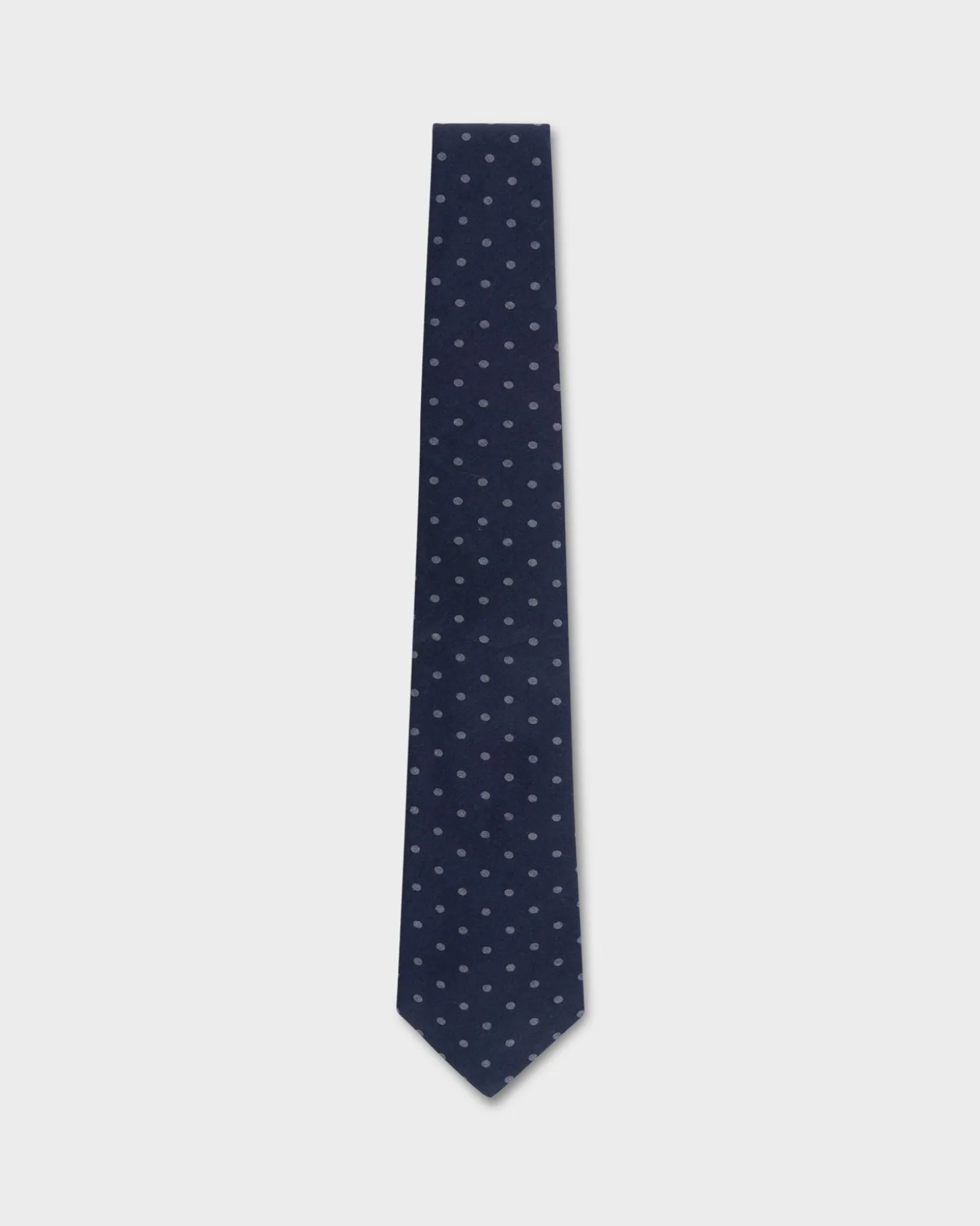 Navy Spotted Cotton Tie
