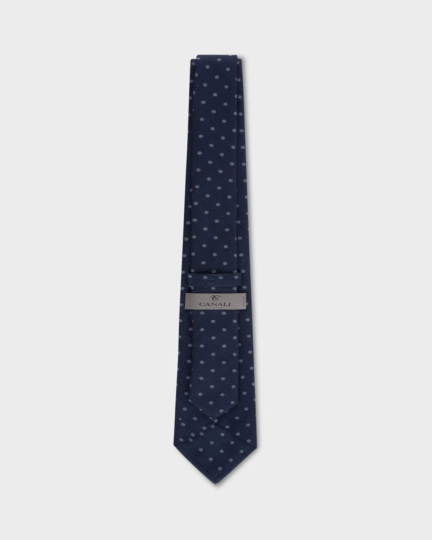 Navy Spotted Cotton Tie