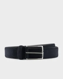 Navy Suede Leather Belt