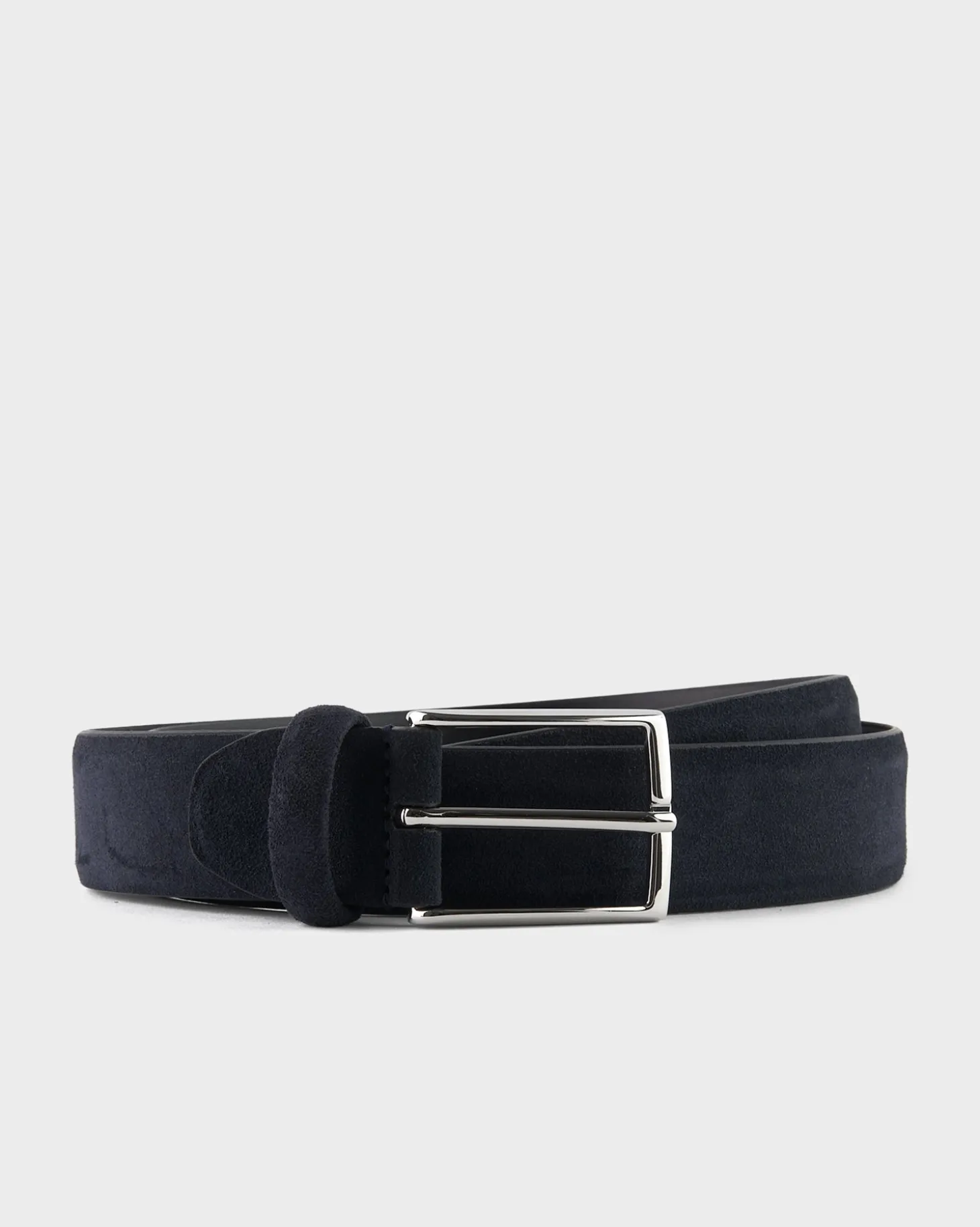 Navy Suede Leather Belt