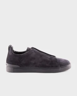 Navy Suede Triple Stitch Sneakers