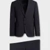 Navy With Beige Overcheck Drop 8 Suit