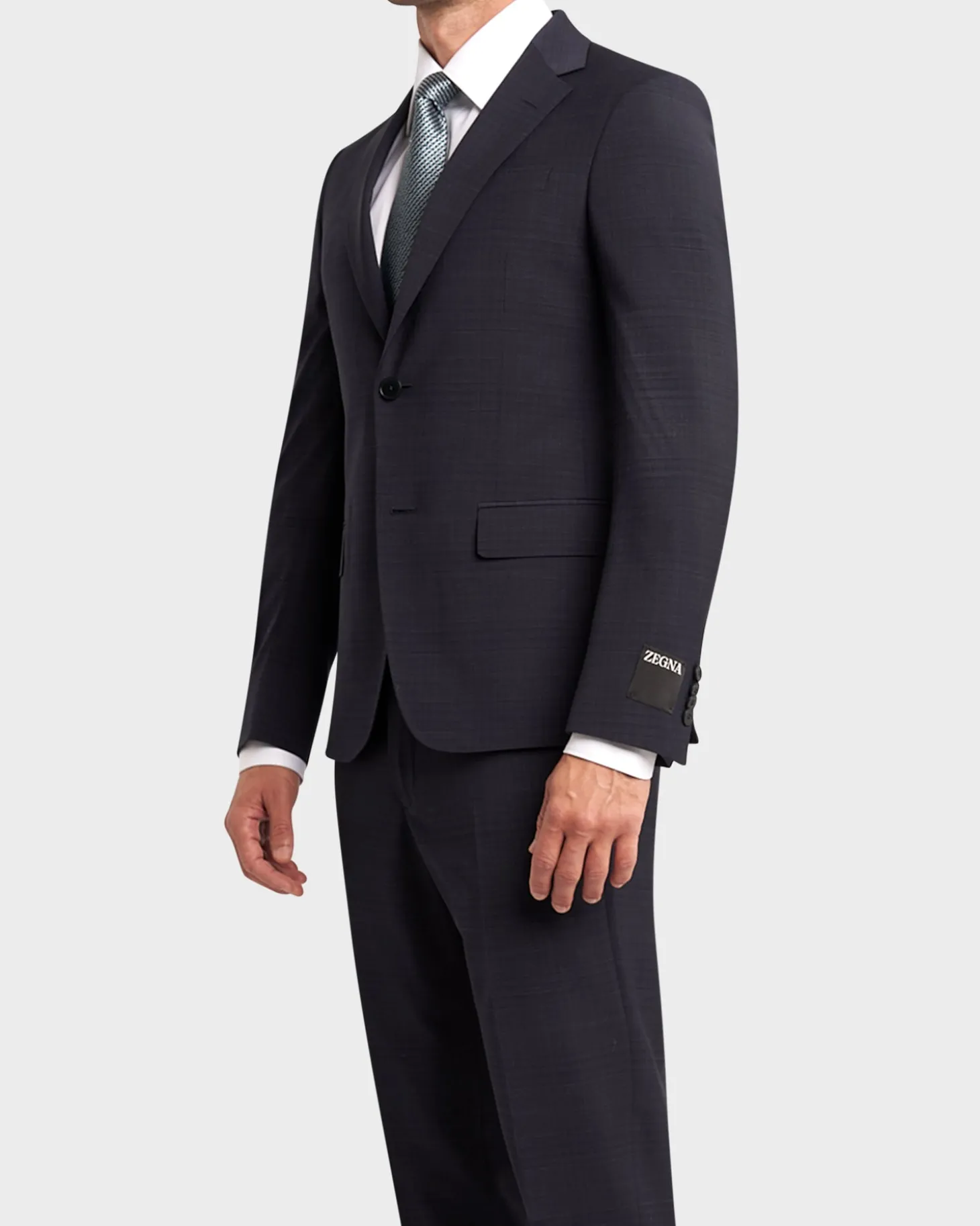 Navy With Beige Overcheck Drop 8 Suit