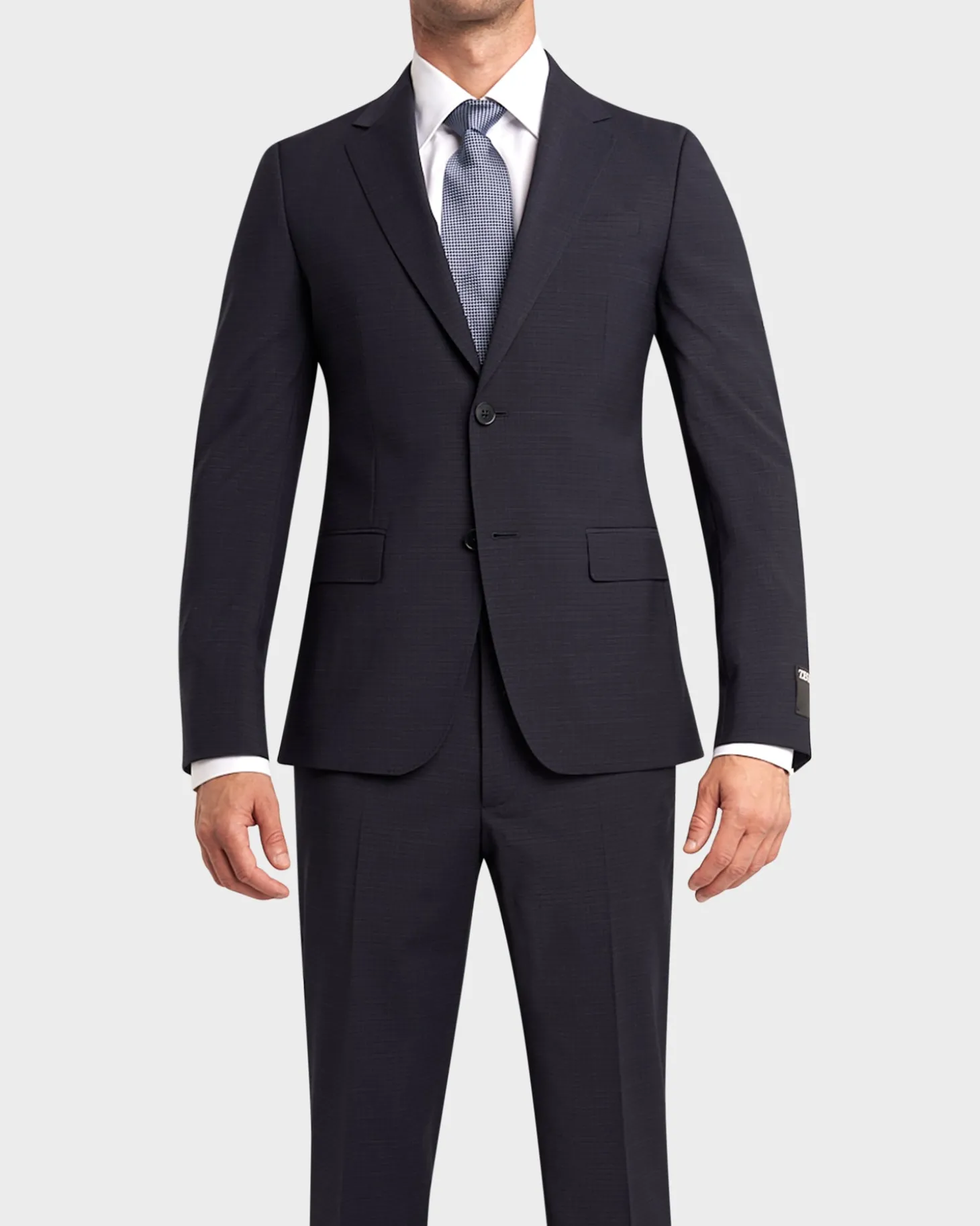 Navy With Self Check Pattern Drop 8 Suit