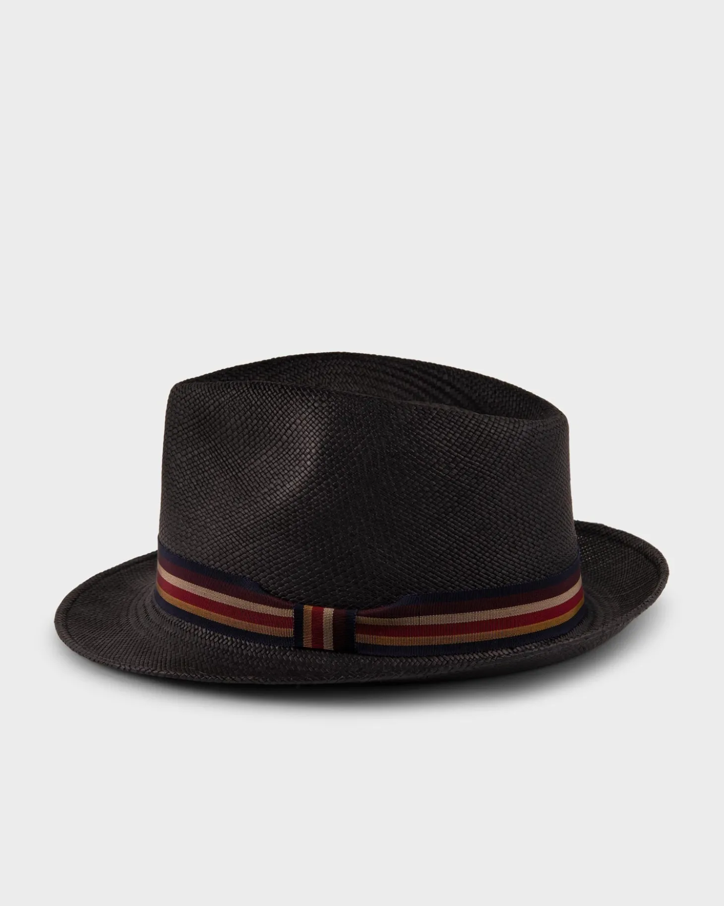 New Trilby Black Multi Stripe Panama Hat