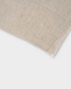 Oatmel Linen Frayed Edge Scarf