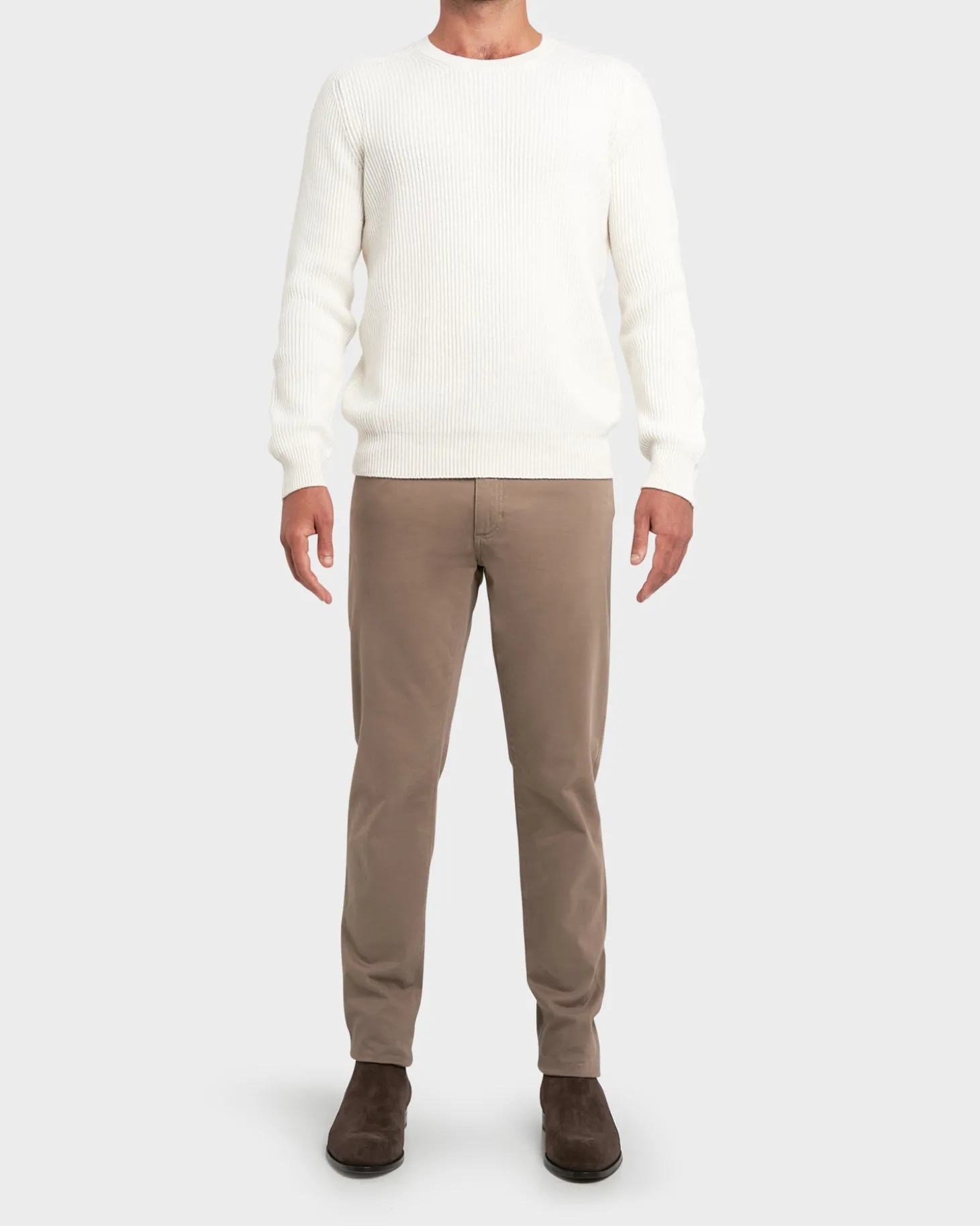 Off-White Ribbed Cashmere Sweater