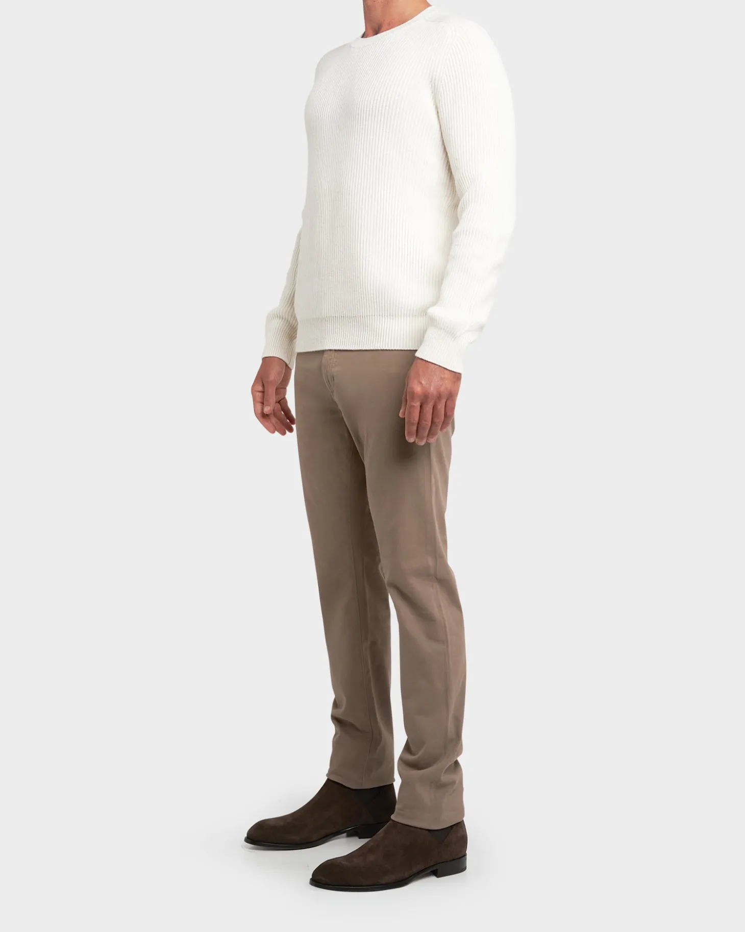 Off-White Ribbed Cashmere Sweater