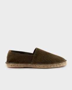Olive Intreccio Suede Espadrilles