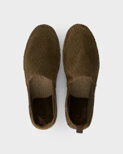 Olive Intreccio Suede Espadrilles
