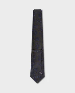 Olive With Blue Paisley Tie