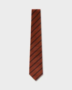 Orange Diagonal Striped Tie