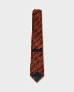 Orange Diagonal Striped Tie