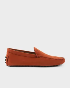 Orange Gommino Nubuck Driving Shoes