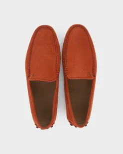 Orange Gommino Nubuck Driving Shoes