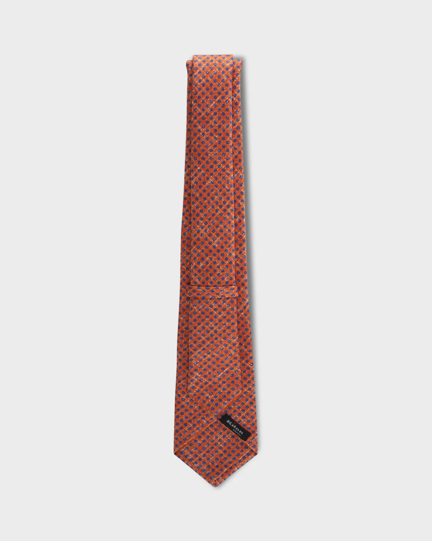 Orange With Blue Spot Pattern Silk Tie