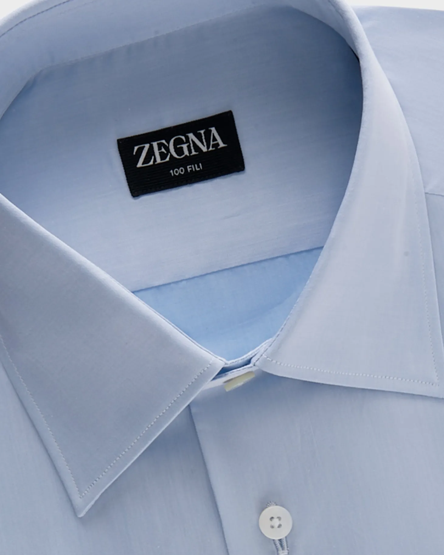 Pale Blue Microstructure 100 Fili Cotton Shirt