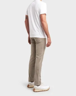 Pale Grey Brushed Cotton Stretch Trousers