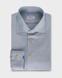 Powder Blue And Grey Check Shirt