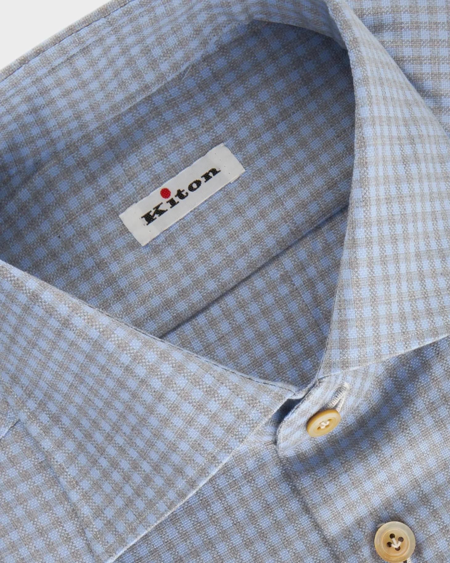 Powder Blue And Grey Check Shirt