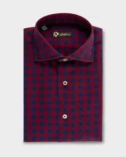 Red And Blue Cotton Flannel Check Shirt