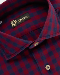 Red And Blue Cotton Flannel Check Shirt