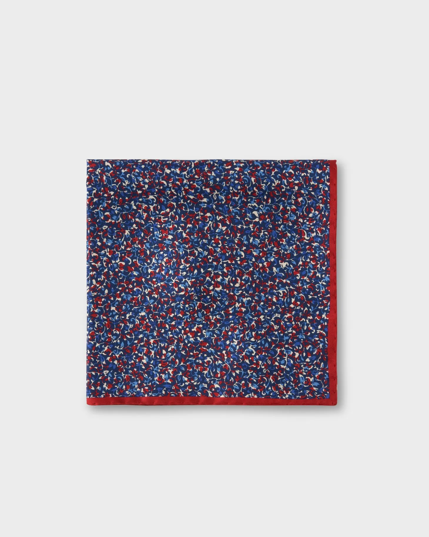 Red And Blue Floral Pocket Square