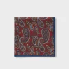 Red And Blue Silk Paisley Pocket Square