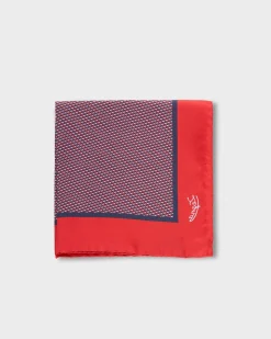 Red And Blue Silk Pocket Square