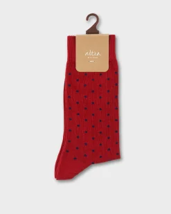 Red And Navy Polkadot Socks