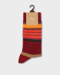 Red Multi Striped Socks