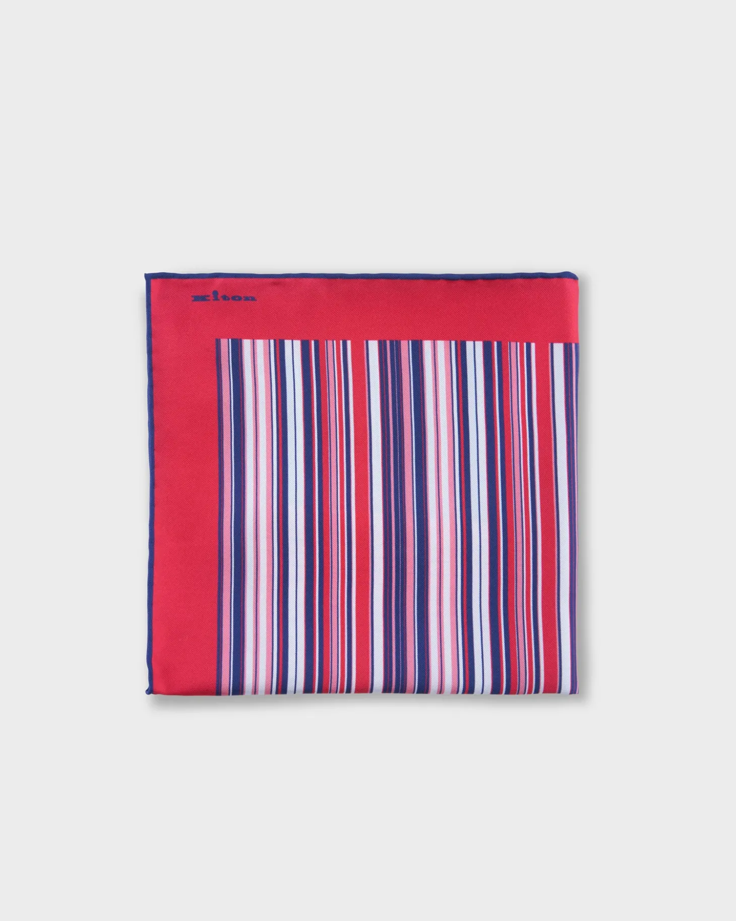 Red Stripe Silk Pocket Square