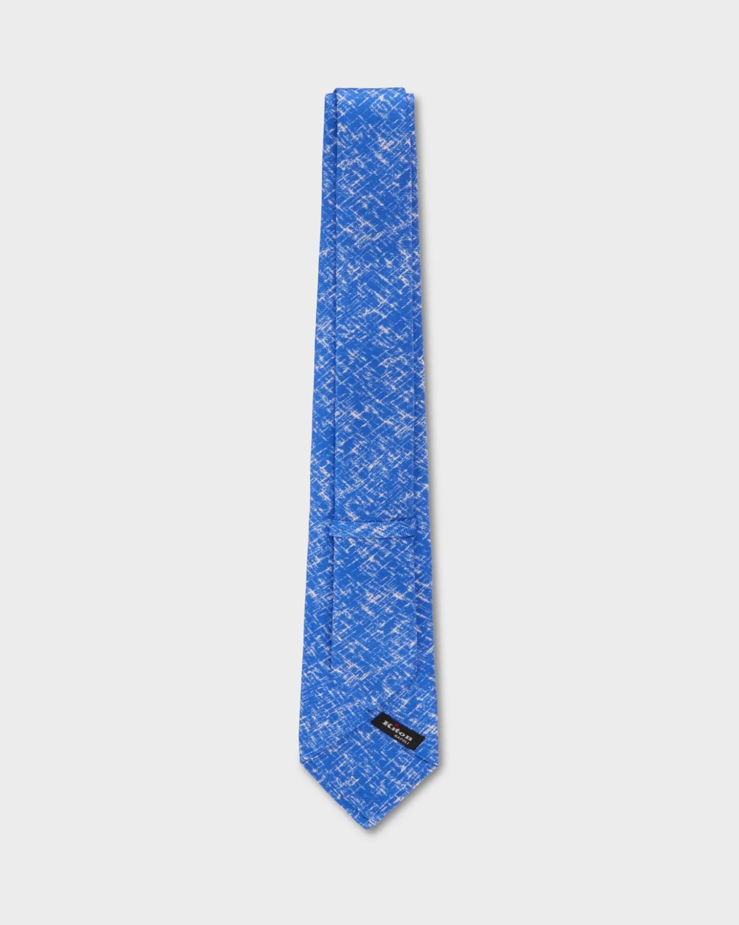 Royal Blue And White Abstract Pattern Silk Tie