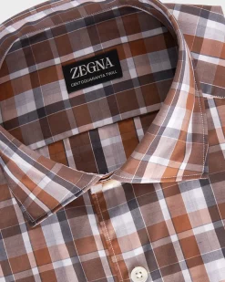 Rust Brown Centiquaranta Cotton Twill Shirt