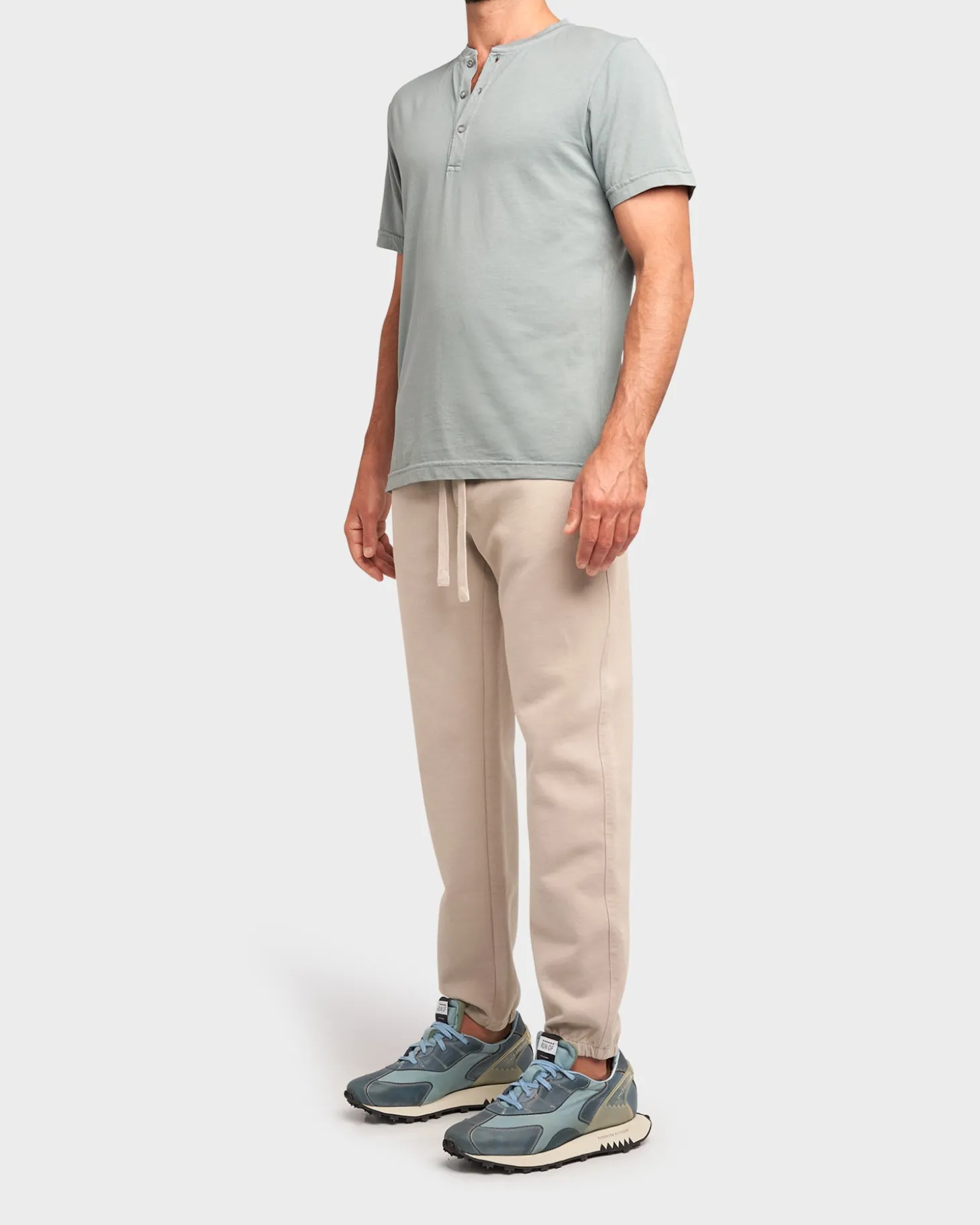 Sea Green Cotton Buttoned T-Shirt