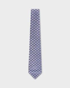 Silver Flower Design Tie