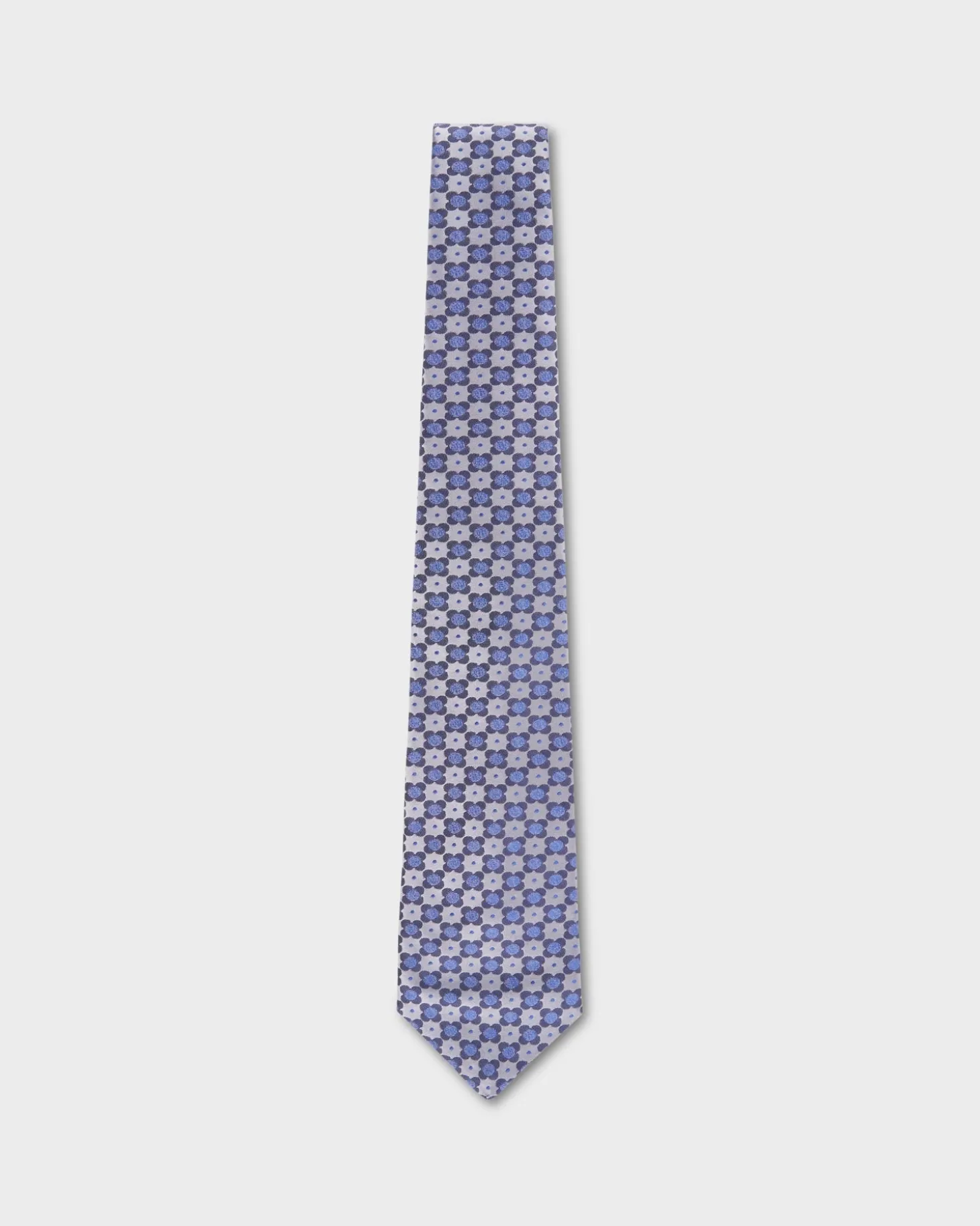 Silver Flower Design Tie